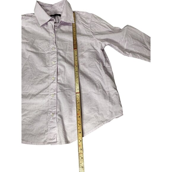 Banana Republic Womens Striped Button-Down Shirt S Petite Purple & White - Picture 9 of 9
